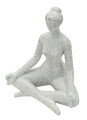 Figurina /sculptura decorativa Yoga Woman, Mauro Ferretti, 20.5x15.5x23 cm, polirasina, alb