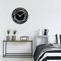 Ceas de perete, Enzoclock - S022, metal, 48 x 48 cm, negru