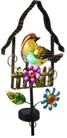 Lampa de gradina Bird yellow, 18x8x66 cm, metal, galben