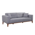 Canapea extensibila cu 3 locuri, Unique Design, 867UNQ1365, Lemn de carpen, Gri