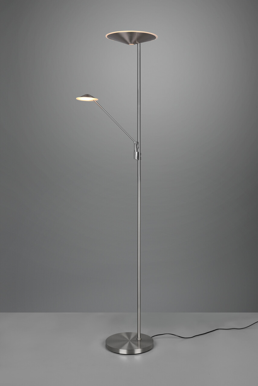 Lampadar Brantford, TRIO, 30x41.6x180 cm, 30W/6.5W, 2x SMD LED, metal, argintiu - 2 | YEO