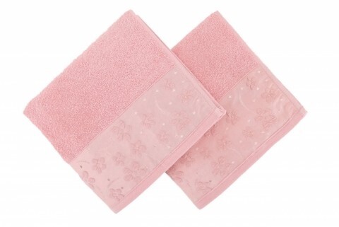 Set 2 prosoape de baie Papatya, Soft Kiss, 50 x 90 cm, 100% bumbac, roz