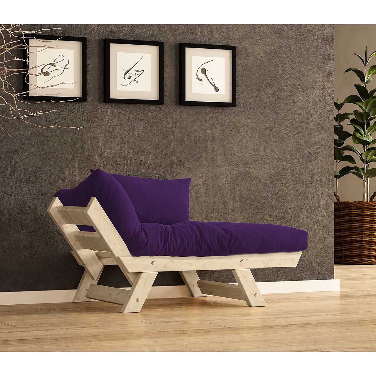 Fotoliu de gradina, Hanah Home, CPT8147-140, Natural / Mov - view 2