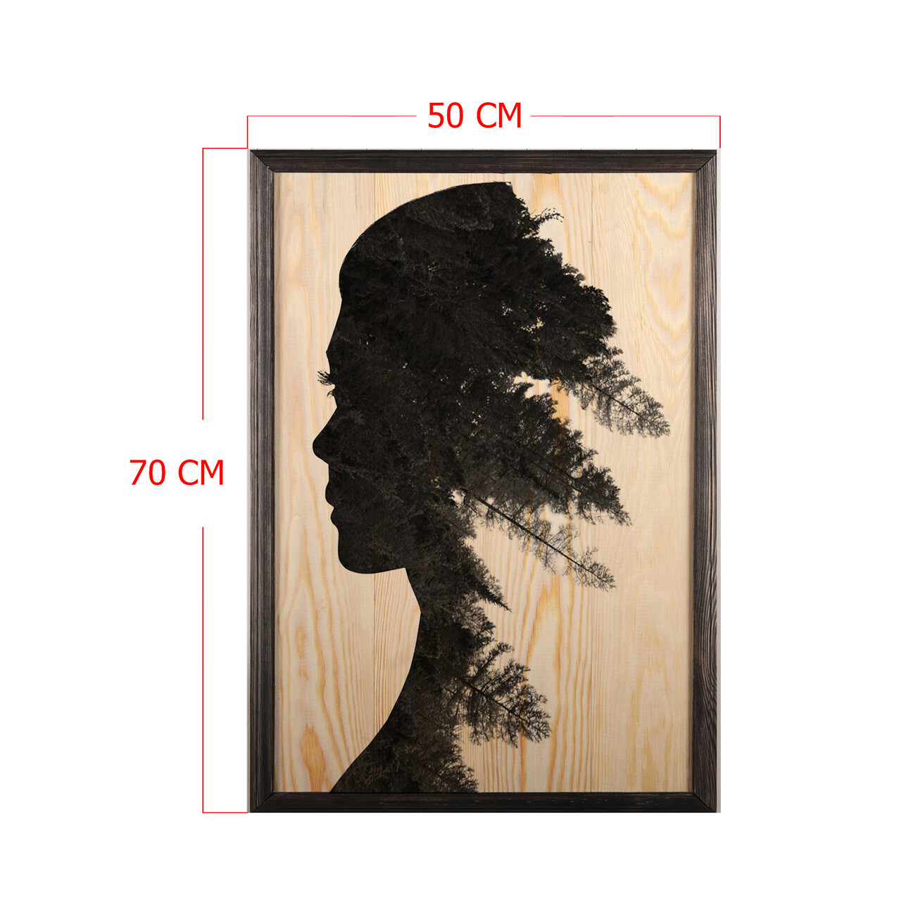 Tablou decorativ, Pine Woman XL, Lemn, Lemn, Multicolor