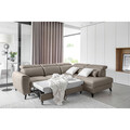 Coltar extensibil dreapta 4 locuri ELTAP, RT-07SAV, Noble, 255x201x100 cm, lemn/poliester, bej inchis