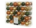 Cutie cu 60 globuri asortate Mix, Decoris, plastic, auriu/verde