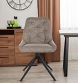 Scaun rotativ Asti Brego, Signal, 52x45x88 cm, textil/otel, bej/negru