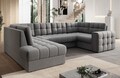 Coltar extensibil stanga 5 locuri ELTAP, LT-04SO, Blewett, 299x198x82 cm, lemn/poliester, gri