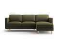 Coltar dreapta 3 locuri, Eden, Micadoni, 250x150x90 cm, catifea, verde muschi melanj