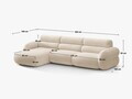 Coltar dreapta 4 locuri, Neo, Micadoni Home, 305x165x83 cm, tesatura Boucle, albastru deschis