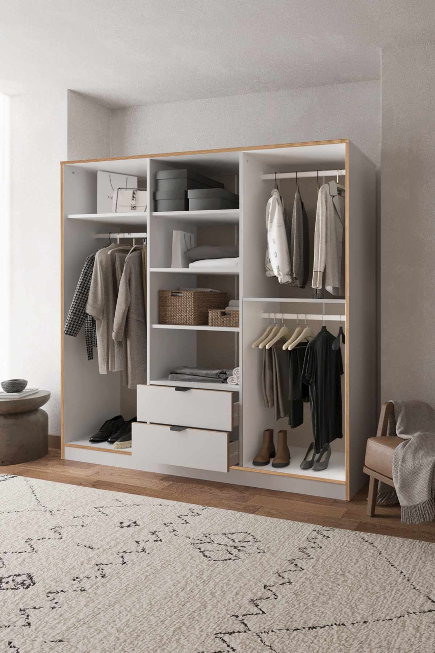 Dulap pentru haine, Hanah Home, Arden 6, 190x182x44 cm, Alb - view 6