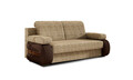 Canapea extensibila 3 locuri ELTAP, Laura, 202x79x84 cm, lemn/poliester, bej/maro inchis