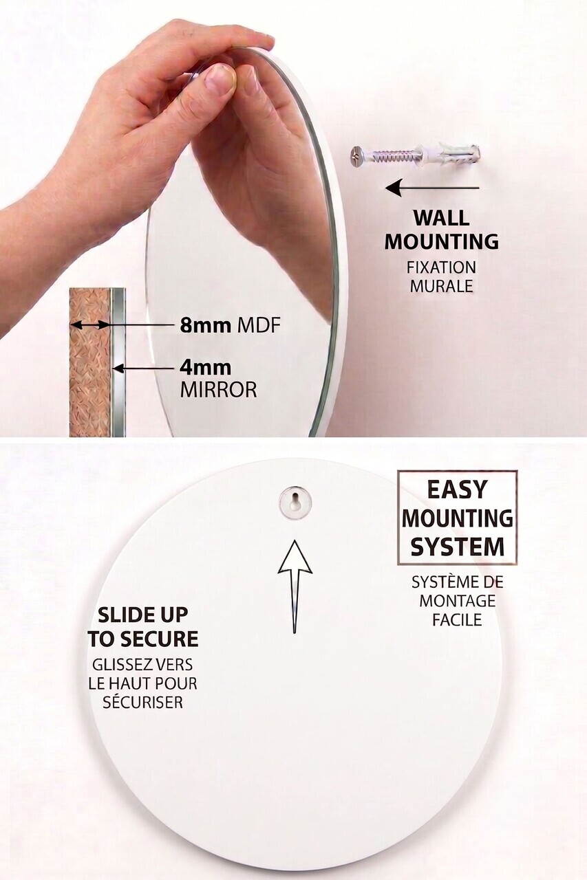 Oglinda decorativa, Artflrkmrrmdl1, Cadru: 100% MDF ALB (Grosime: 8 mm), Transparent — imaginea 4