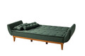 Canapea extensibila cu 3 locuri, Unique Design, 867UNQ1332, Lemn de carpen, Verde