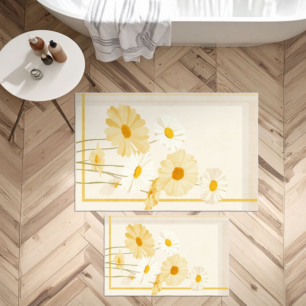 Set covorase de baie, L'essentiel Maison, Asr04, Bej