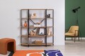 Corp biblioteca, Sapphire, Signa Rafix, 139x155x34 cm, PAL, Pin Atlantic / Negru