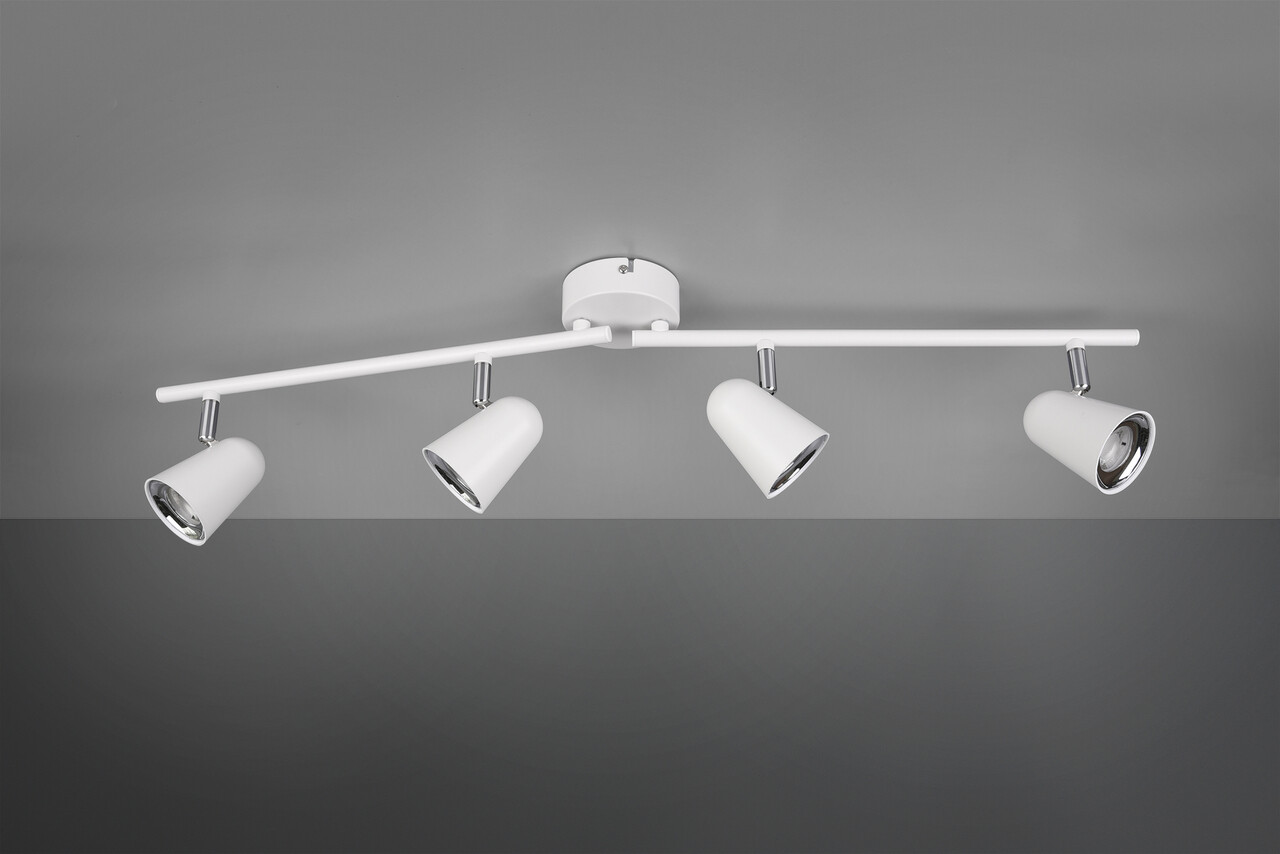 Plafoniera Toulouse, RL, 78x9x17 cm, 3.5W, 4x SMD, plastic, alb mat/argintiu