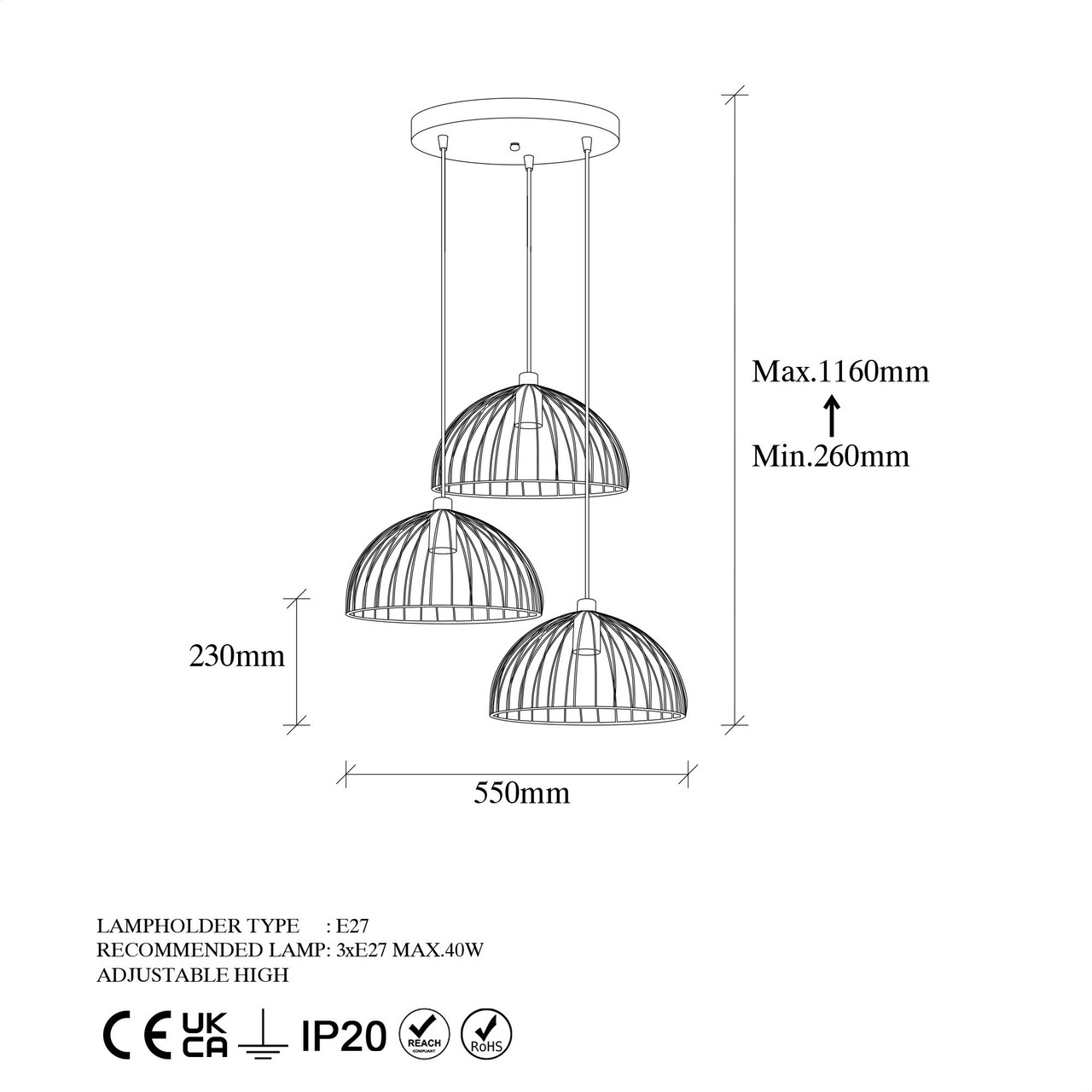 Lustra, Fulgor, 942FLG1609, Metal, Negru/Maro antic