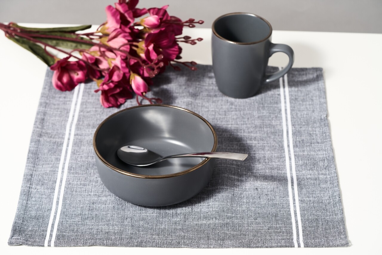 Set 6 boluri Calypso, Art of Dining by Heinner, 16 cm, ceramica, negru - 2 | YEO