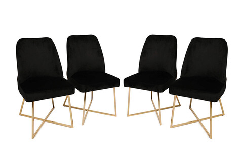 Set scaune (4 bucăți), Nmobb , Madrid 133, Metal, Aur/Negru 133