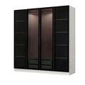 Dulap pentru haine, Minerva, Kale, 180x210x52 cm, PAL, Alb/Negru