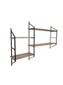 Raft de perete, Valovi, Raffy5, 180x120x28 cm, PAL, Negru / Pin Atlantic