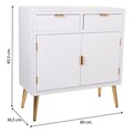 Bufet inferior Creaciones Meng, 80x36.5x85.5 cm, MDF, alb/auriu