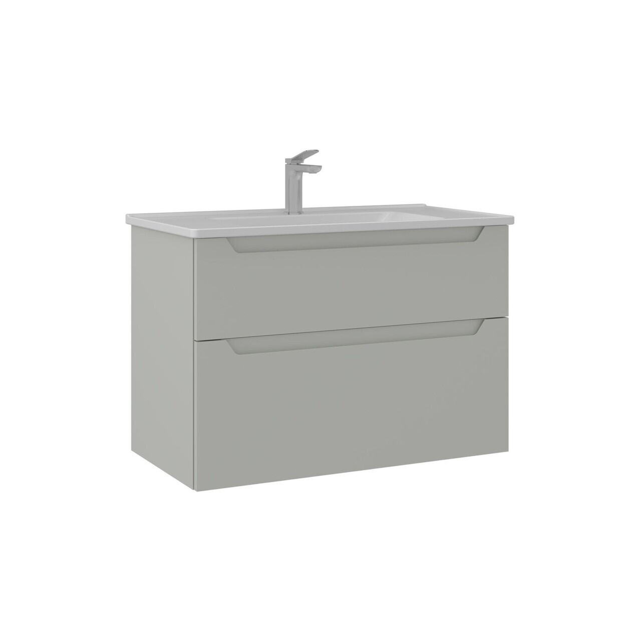 Dulap de baie cu chiuvetă, Hanah Home, Messina 85 v2, Cașmir mat — imaginea 4