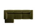 Coltar stanga 4 locuri, Bergamo, Cosmopolitan Design, 344x152x70 cm, catifea chenille raiata, verde