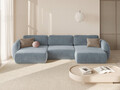 Coltar panoramic extensibil 5 locuri, Tonale, Cosmopolitan Design, 362x149x88 cm, catifea, albastru gri