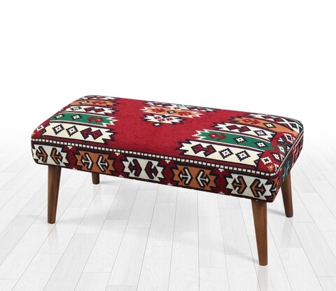 Bancheta hitit, lorence home, 91x42x42 cm, lemn/policoton, multicolor