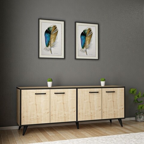 Bufet Diamond, Ametti, 160 x 42 x 75 cm, oak/negru 160