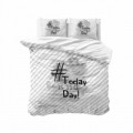 Lenjerie de pat pentru doua persoane Today is the Day White, Royal Textile,  100% bumbac