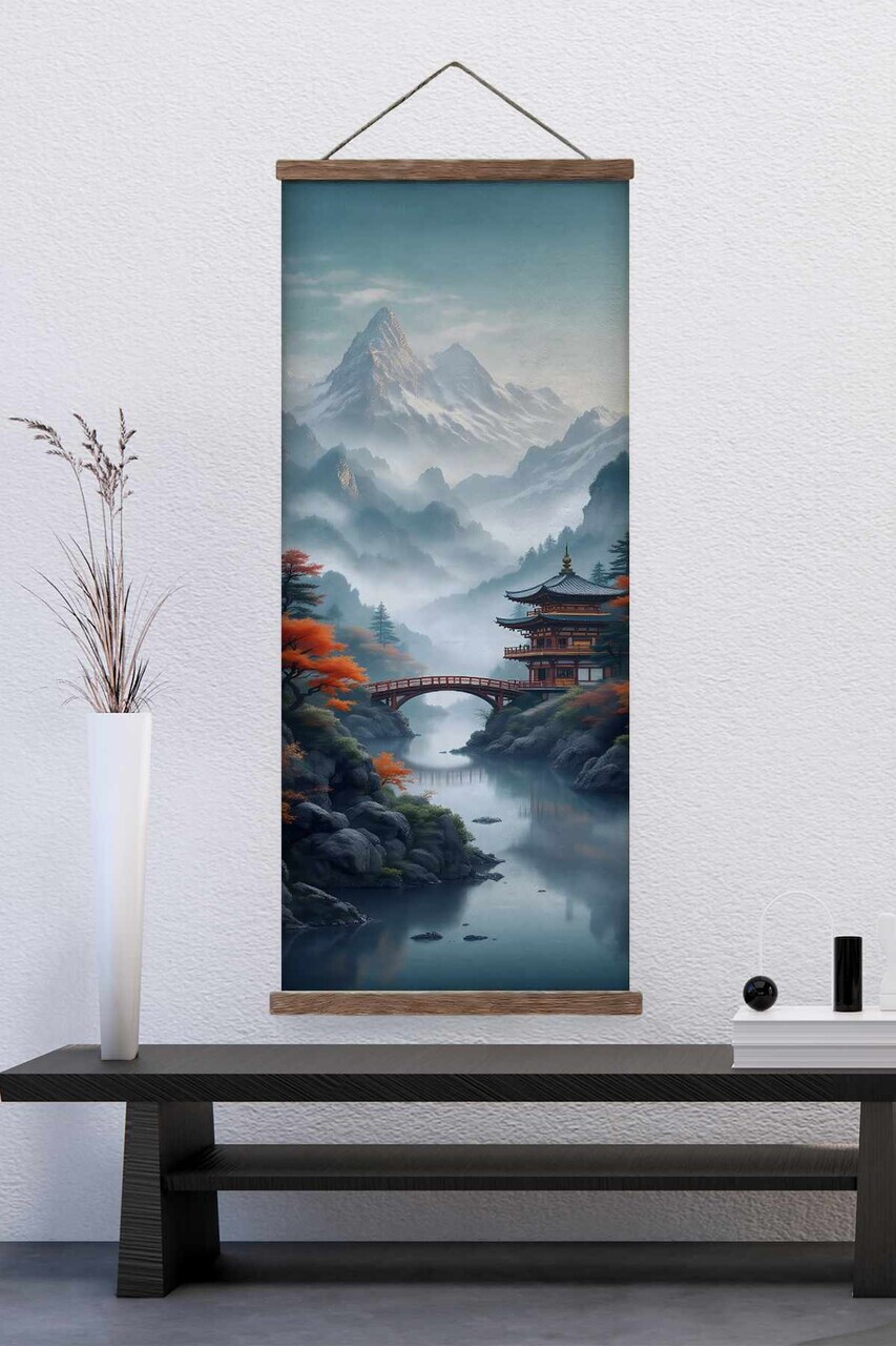 Tablou decorativ ARTJPNPSTRDK22 LEMN SOLID Pictura pe canvas Multicolor