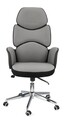 Scaun de birou Armstrong, Bizzotto, poliuretan/otel cromat, gri inchis