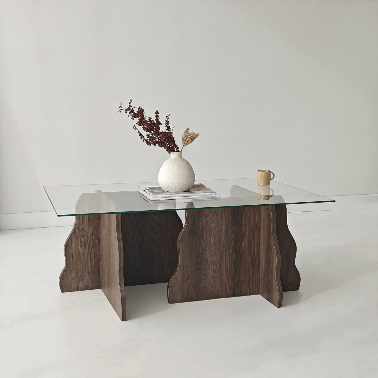 Masuta de cafea, Hanah Home, Canyon, 105x40x65 cm, Nuc / Transparent - view 3