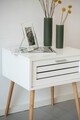 Masuta multifunctionala, Wenko, Finja, 38 x 50 x 45 cm, bambus/mdf, alb/natur