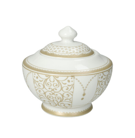 Zaharnita cu capac, Golden Eye, Brandani, 11x11 cm, portelan New Bone China