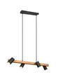 Lustra Marley, TRIO, 80x20x150 cm, 35W, 4x GU10, metal, negru mat/natur