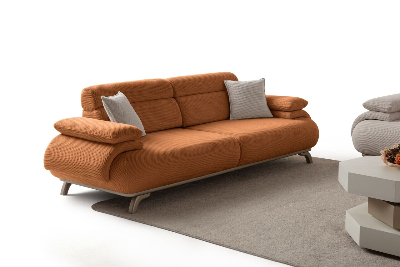 Canapea 3 locuri, Atelier del Sofa, 752EST1144, Lemn de carpen/PAL melaminat, Caramiziu - view 7