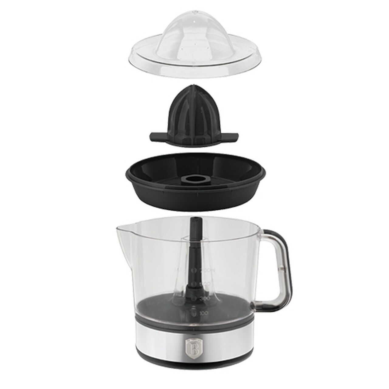 Storcator electric de citrice Berlinger Haus, Matte Black, 40W, 700 ml, plastic/inox, negru/transparent - imagine 6