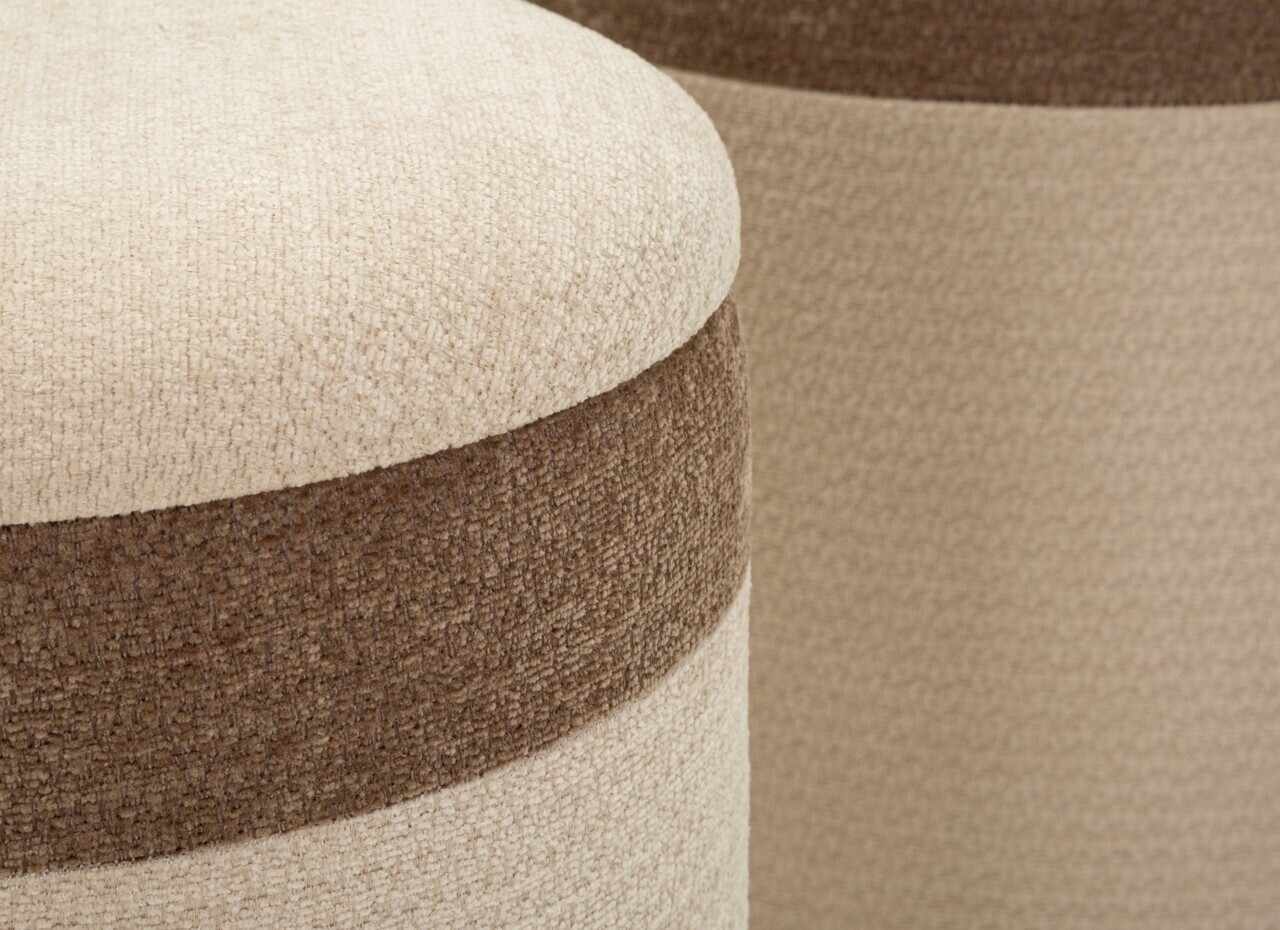 Set 3 taburete cu spatiu de depozitare, Mauro Ferretti, Nordic Style, 39x47 cm, poliester/MDF, maro — imaginea 5