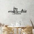 Decoratiune de perete, Cleveland, Metal, Grosime: 2 mm, Negru