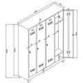 Dulap de depozitare cu incuietoare, Shelvoria, Js1029Sa, 128x185x37 cm, Otel, Gri / Galben