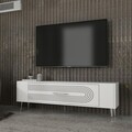 Comoda TV, Olivia, Retrol3, Alb / Argintiu