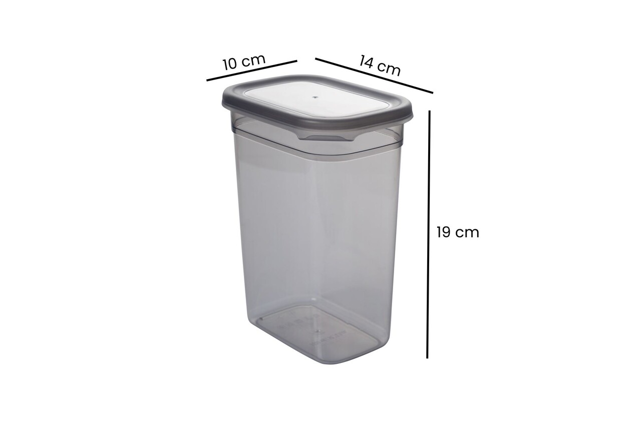 Set recipiente depozitare, Hermia, 964FRM5341, Dimensiune: 14 x 14 x 10 cm / 1150 ml (4 bucăți), Antracit - view 7
