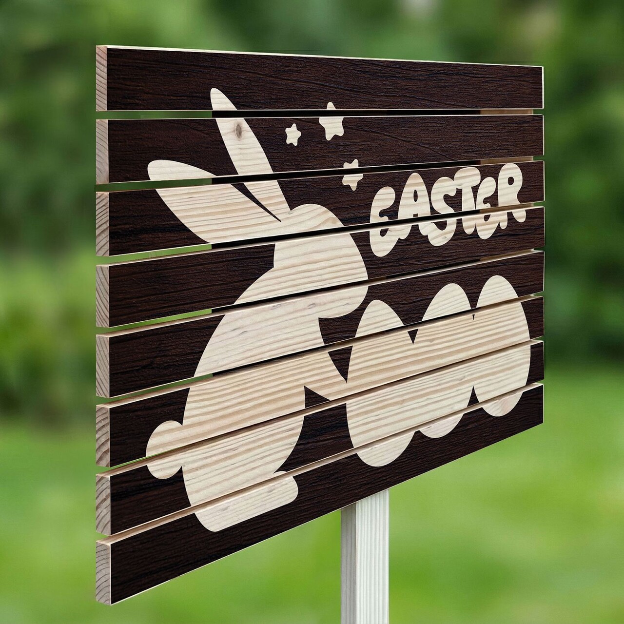 Semn de curte, Rustic Easter, 58x38 cm, Multicolor - imagine 2