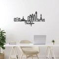 Decoratiune de perete, Philadelphia, Metal, Grosime: 2 mm, Negru
