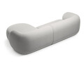 Coltar dreapta 3 locuri, Kate, Micadoni, 285x176x76 cm, catifea, gri deschis