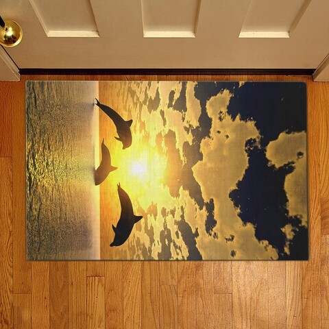 Covoras de intrare dolphins, casberg, 38x58 cm, poliester, multicolor